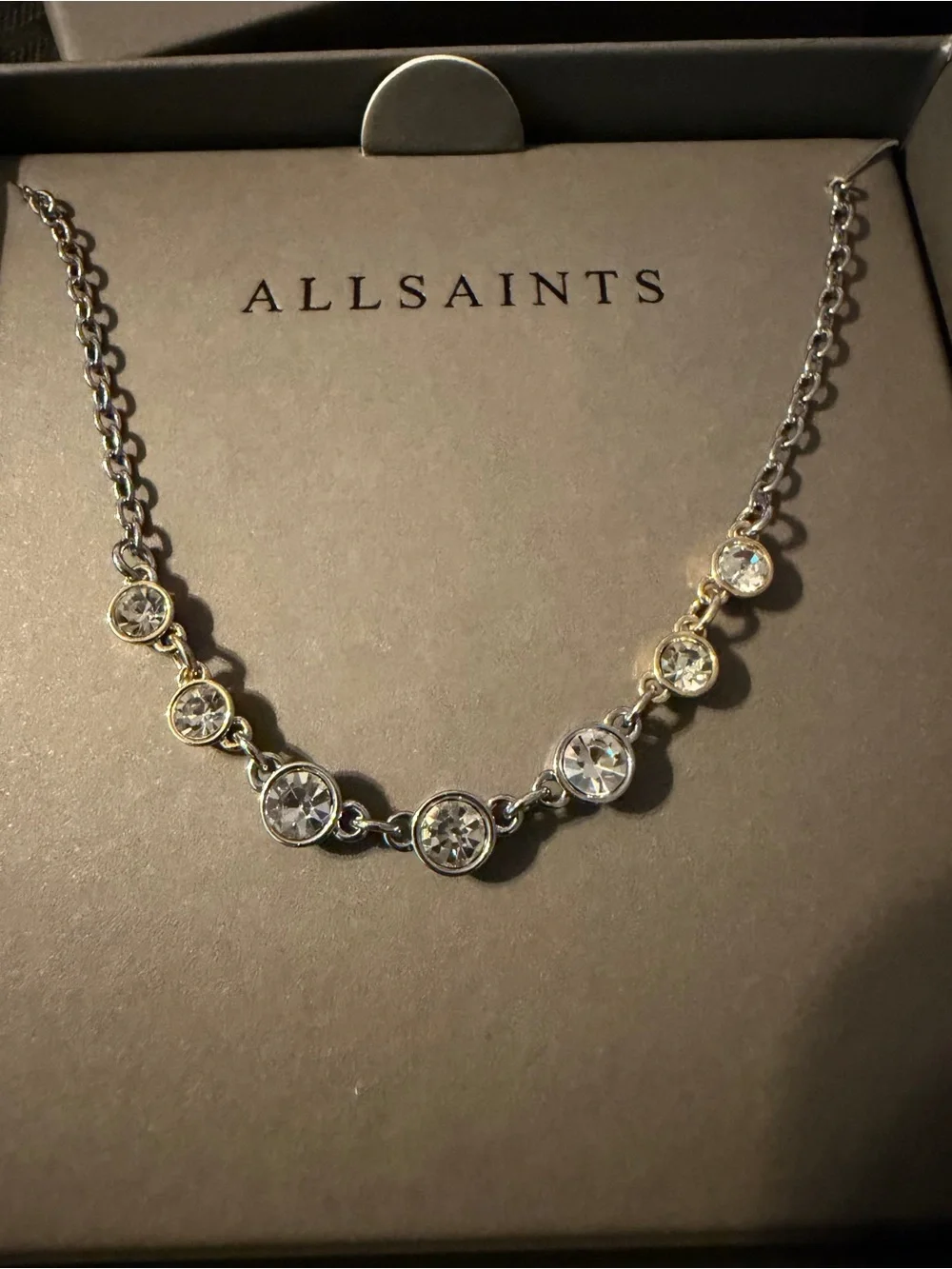 All Saints Silver Necklace nib